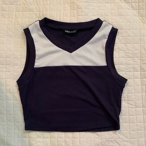 Womens Rib-Knit Color Block Tank Top
